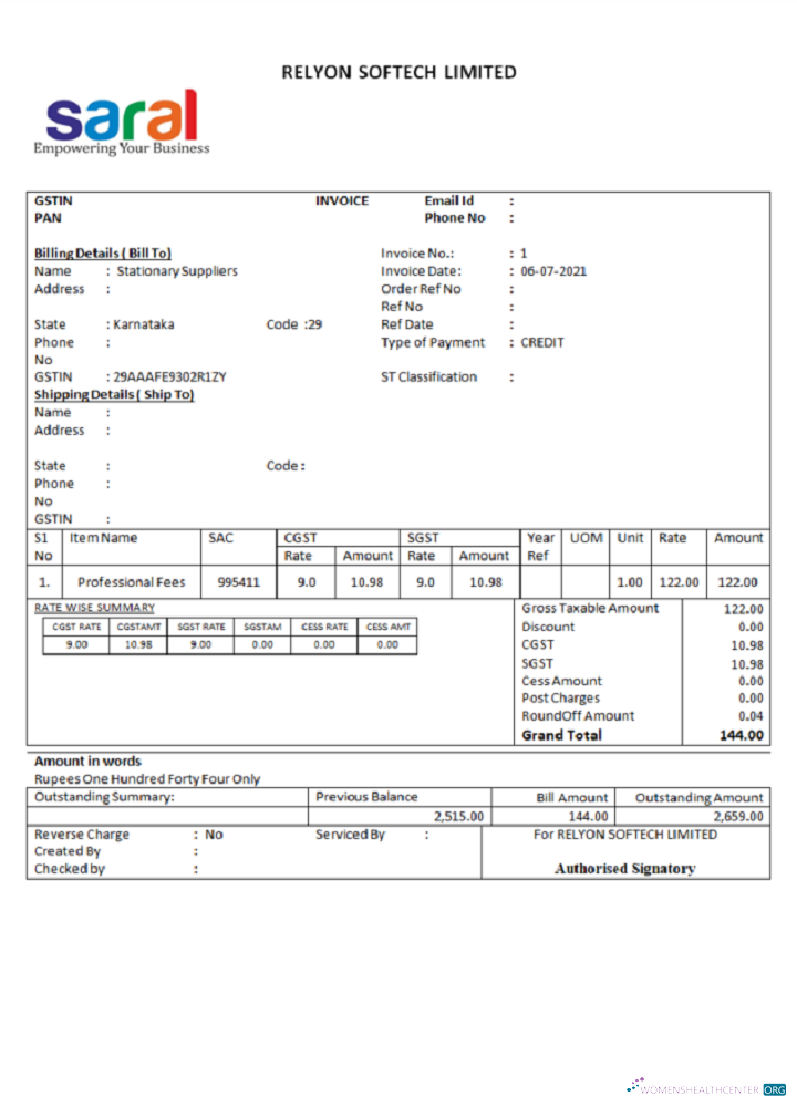Download India Saral cooperative altimetry technology mission invoice Photoshop template